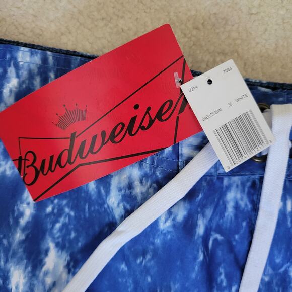 NWT Budweiser Size 36 Tie Dye Drawstring Board Shorts Swim Trunks Pocket - Picture 12 of 14